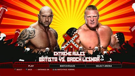 Wwe 2k16 Ps3 Batista Vs Brock Lesnar Youtube