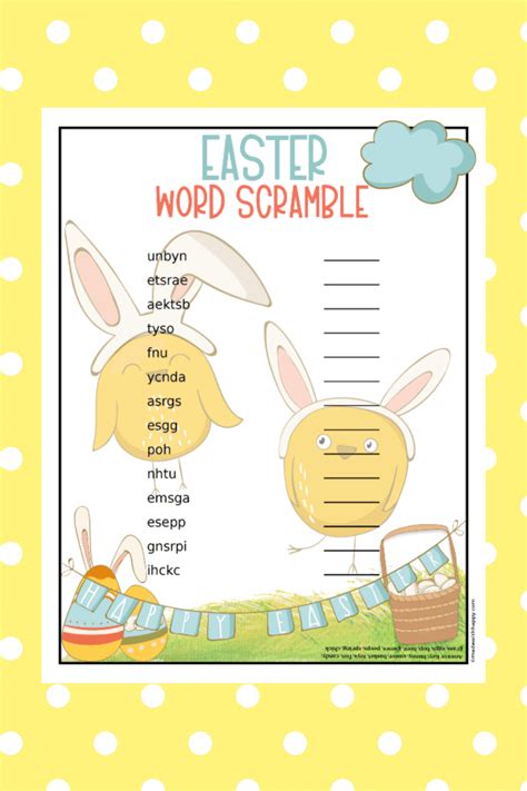 Free Easter Word Scramble Printable For Kids Of All Ages