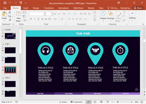 Interactive Tabbed Presentation Template For Powerpoint