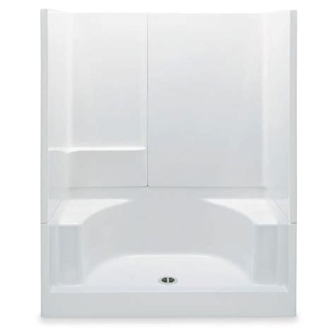 Aquatic Remodeline 60 In X 34 In X 72 In 3 Piece Shower Stall With 2 Seats And Center Drain