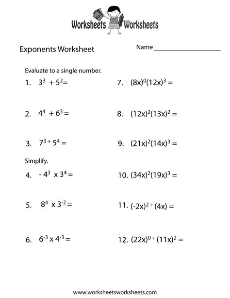 On a math test, the following number of students had the following scores: 16 Best Images of Multiplication Math Worksheets Exponents ...