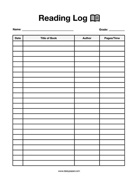 3rd Grade Reading Log Printable 2023 Reading Log Prin