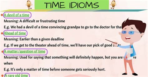 Popular English Idioms Related To Time Eslbuzz Learning English