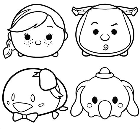 Coloriage tsum tsum full page coloring. Printable Disney Tsum Tsum Coloring Page