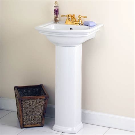 It's seamless finish provides a smooth surface for superior shine and easy cleaning. Mini Washington Pedestal Sink with 4 inch center faucet ...
