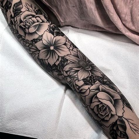 Black And Grey Tattoo Ideas For Girls 22 Flower Tattoo Sleeve Full