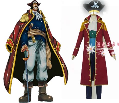 One Piece Cosplay Gol D Roger Pirate Uniform Costume Set Toppantcloak