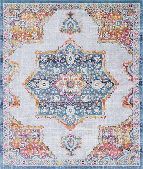 Shop for outdoor rugs 8' x 10' in outdoor rugs. Blue 8' x 10' Budapest Rug | Rugs.com | Traditional tribal rug, Blue area rugs, Aqua rug