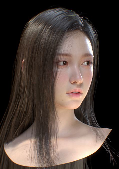 Artstation Jiuvirtual Human Seonghwan Jang Beautiful Girl Makeup