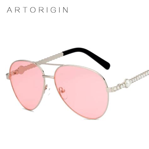 Artorigin Luxury Sunglasses Women Quality Indoor Outdoor Tint Color Pearl Sun Glasses Female
