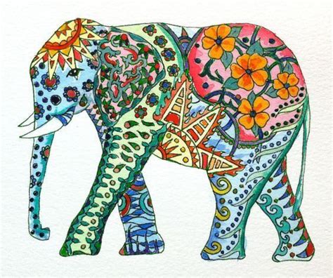 55c53520c70e14e7556705bf4911a742 Colorful Elephant Tattoo Elephant
