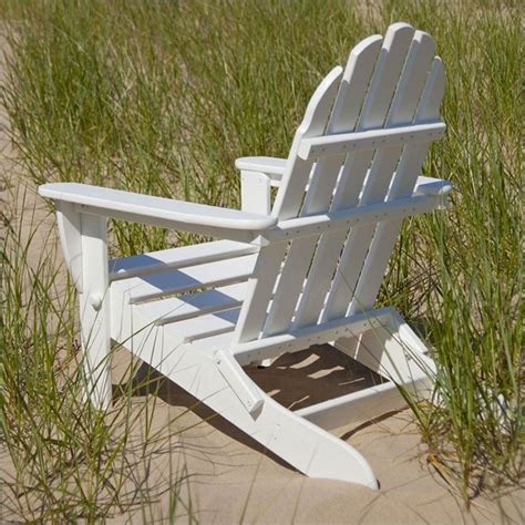 Polywood Classic Folding Adirondack Chair In White Ad5030wh