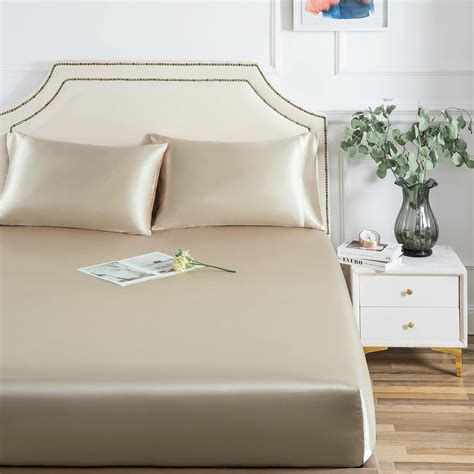 Satin Fitted Sheet Queen Fitted Sheet Only 1 Piece