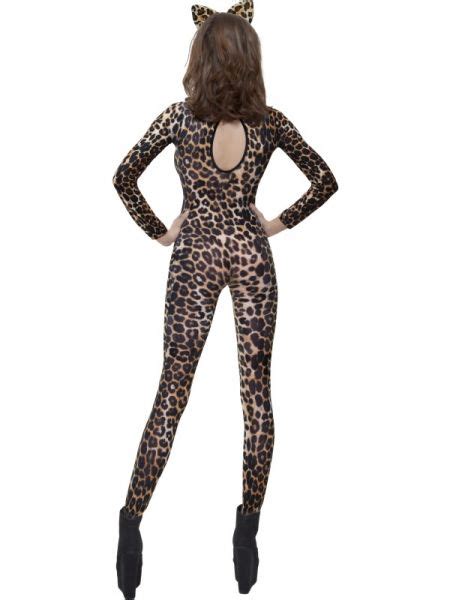 Ladies Sexy Fever Brown Leopard Print Bodysuit Outfit 26811