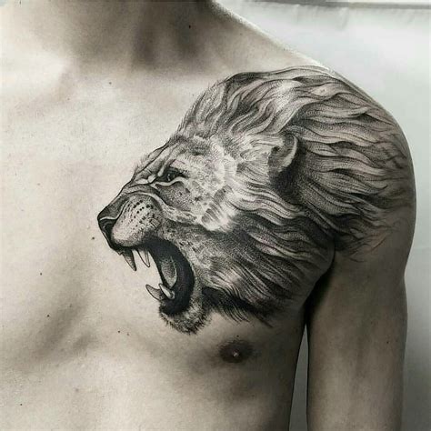 Pin By Ryan Taylor On Tatto Lion Shoulder Tattoo Lion Chest Tattoo