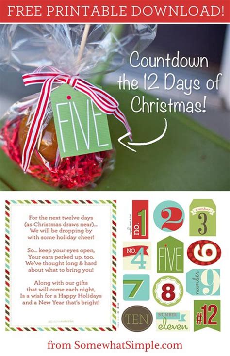 12 Days Of Christmas Free Printable T Tags Neighbor Christmas