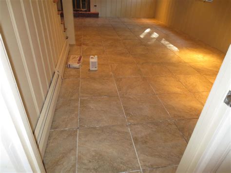 How To Tile A Large Basement Floor Part 3 Grout And Caulk Basement
