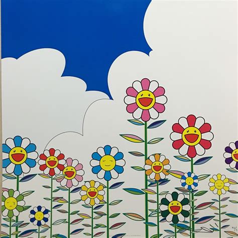 Superflat takashi murakami prints murakami flower fondation cartier tokyo museum gagosian gallery art en ligne art japonais flower ball. nocterm: "TAKASHI MURAKAMI Flower 2, 2002" | 插画, 画