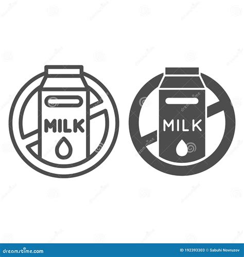 Milk Allergy Line And Solid Icon Allergy Concept Lactose Intolerance