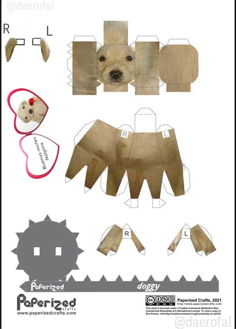 Paper Doggy3 Plantillas De Animales Perro De Papel Arte De Papel En 3d
