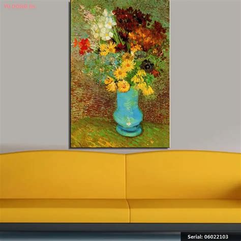 Flowers In A Blue Still Life Classical Oil Painting Drawing Art Spray