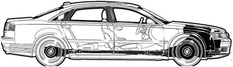 2004 Audi A8 D3 Typ 4e L Sedan Blueprints Free Outlines