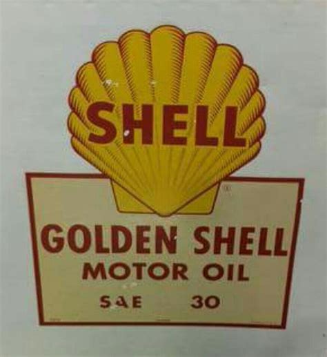 Rare Golden Shell Motor Oil Sign Shell Gas Station Old Gas Stations