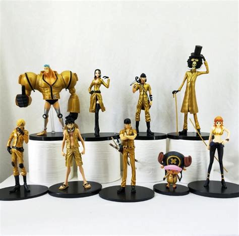 2021 Anime One Piece Film Figures Gold Ver Luffy Chopper Brook Sanji