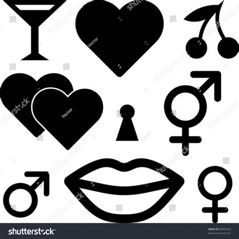 Love And Sex Emblems Sexy And Erotic Symbols Vector 80355256 Shutterstock