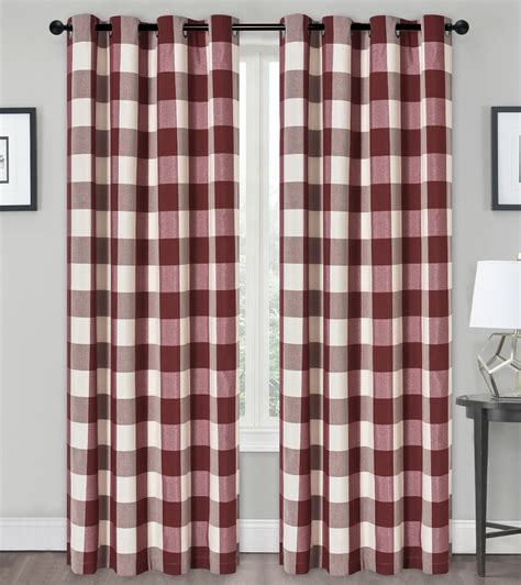 Classic Buffalo Plaid Checkered Grommet Top Curtains Assorted Colors