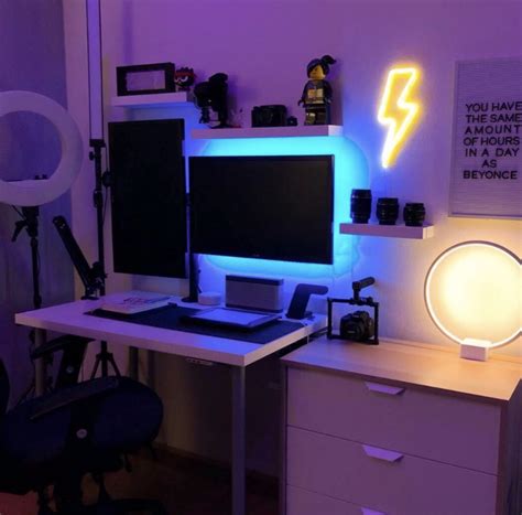 Neon Lightning Bolt Neon Room Bedroom Setup Game Room Design