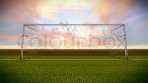 Soccer Goal On The Football Field At Stock Image Colourbox