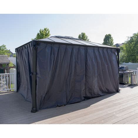 Des draps aux rideaux, en passant par les tapis, ayez le foyer idéal à petit prix ! SET DE RIDEAUX gris anthracite pour Gazebo Rectangulair ...