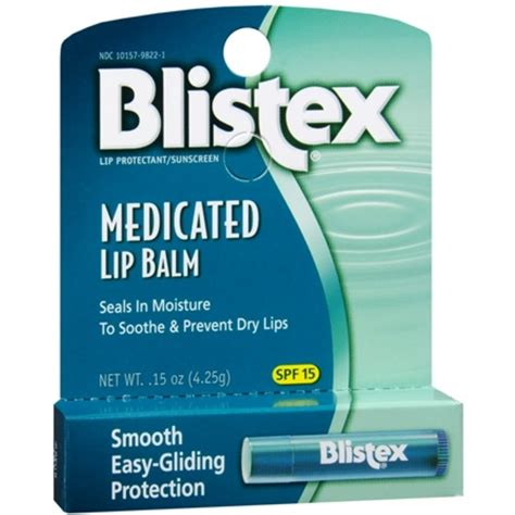 Blistex Medicated Lip Balm Spf 15 015 Oz Pack Of 3