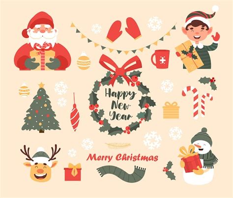 Premium Vector Christmas And New Year Set