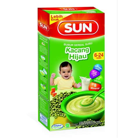 Bubur bayi bisa dibuat dengan membuatnya sendiri maupun memanfaatkan bubur bayi kemasan instan. Sun Bubur Sereal Susu (6bln+) Kacang Hijau 120g All Varian ...