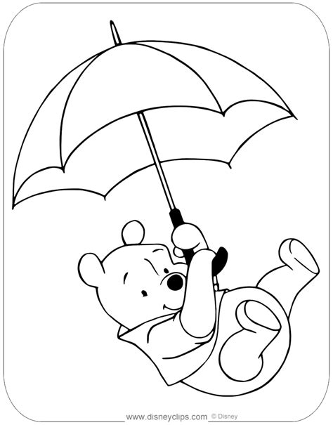 Coloring Page Umbrella Rain
