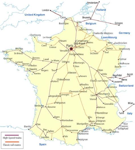 Map Train Stations Paris France Train Maps