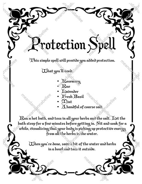 Witches Protection Spell Image Digital Clipart Etsy Wiccan Spell