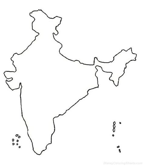 Map Of India For Kids Coloring Home