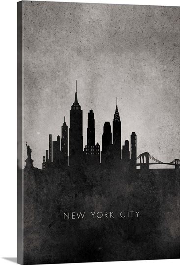 Black And White Minimalist New York City Skyline Photo