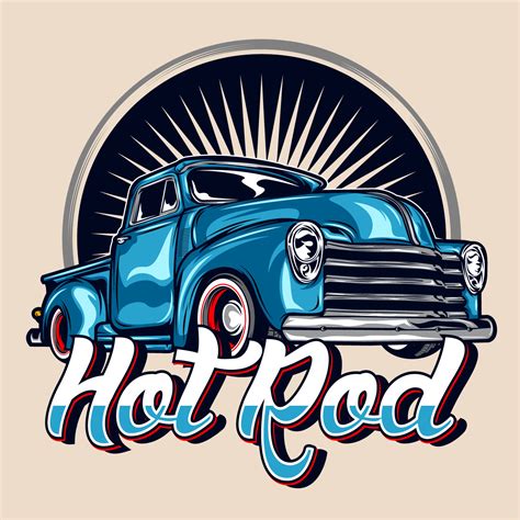 Hot Rod Vintage Truck Vector Art At Vecteezy