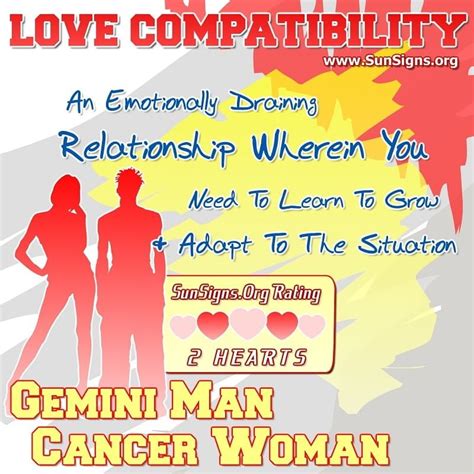 Cancer women are very emotional beings. Gemini Man And Cancer Woman Love Compatibility | Sun Signs