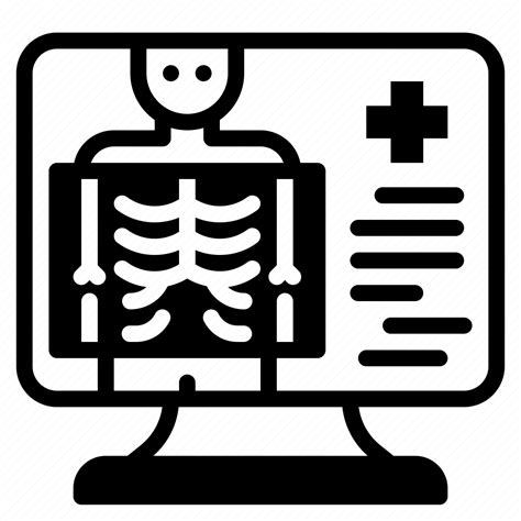 Xray Medical Healthcare Bones Monitor Skeleton Radiography Icon