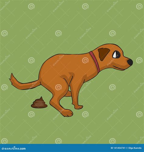 Cartoon Dog Pooping Vector Illustration 155670878