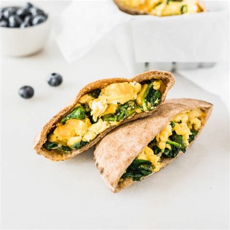 Spinach Egg And Cheese Breakfast Pita Lively Table