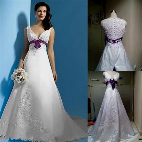 Wedding Dresses Purple And White