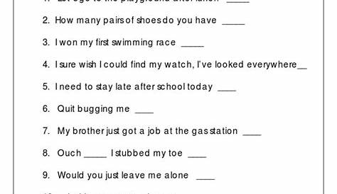 punctuation worksheets grade 5
