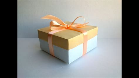 The best way is to make homemade the gift box has a size of 10.5cm width and length and a height of 5cm. Paper Gift Box with Cover - Simple box for a gift - Easy ...