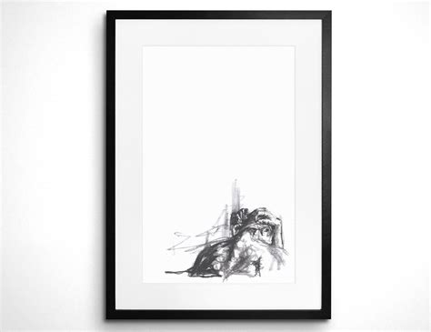 charcoal drawing print wall art black white fine art paper etsy